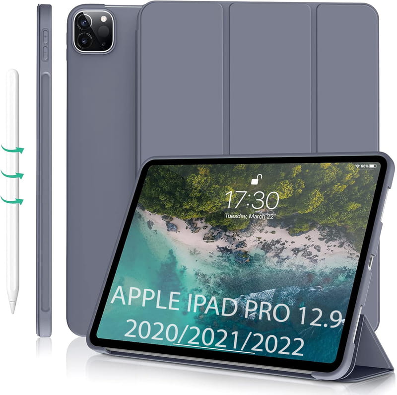 Чeхол-книжка BeCover Tri Fold Soft TPU Silicone для Apple iPad Pro 12.9 2020/2021/2022 Purple (711739)
