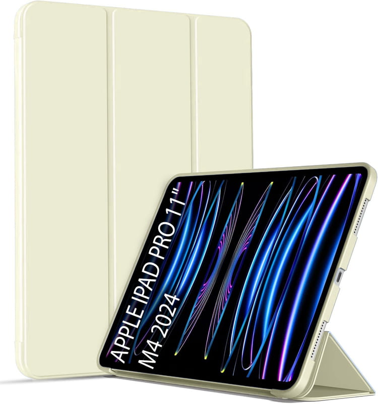 Чeхол-книжка BeCover Tri Fold Soft TPU Silicone для Apple iPad Pro 11" M4 2024 Beige (711745)