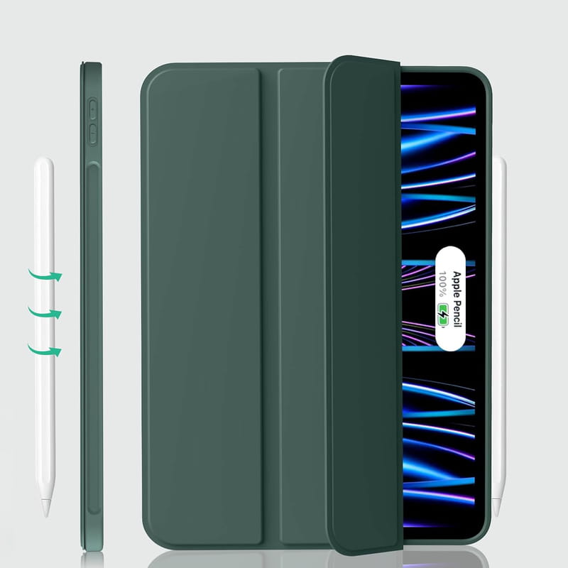 Чeхол-книжка BeCover Tri Fold Soft TPU Silicone для Apple iPad Pro 11" M4 2024 Dark Green (711746)
