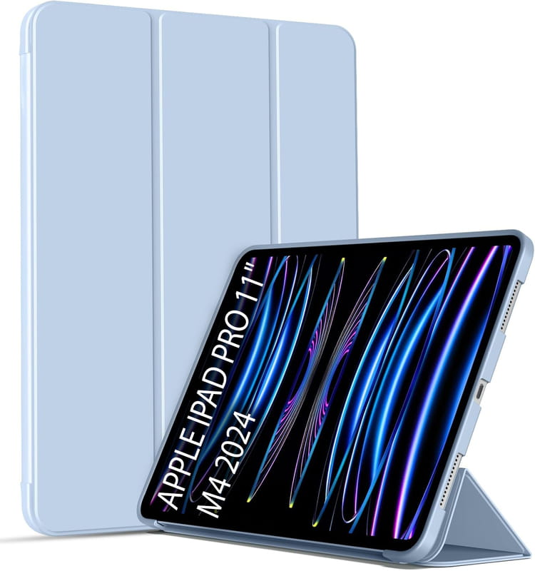 Чeхол-книжка BeCover Tri Fold Soft TPU Silicone для Apple iPad Pro 11" M4 2024 Light Blue (711748)