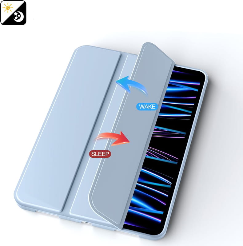 Чeхол-книжка BeCover Tri Fold Soft TPU Silicone для Apple iPad Pro 11" M4 2024 Light Blue (711748)