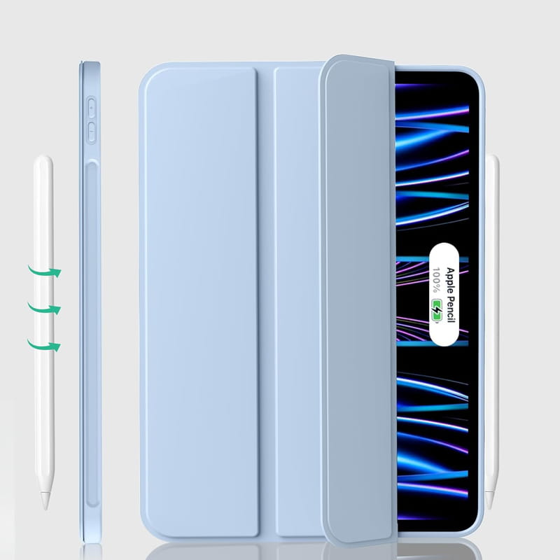 Чeхол-книжка BeCover Tri Fold Soft TPU Silicone для Apple iPad Pro 11" M4 2024 Light Blue (711748)