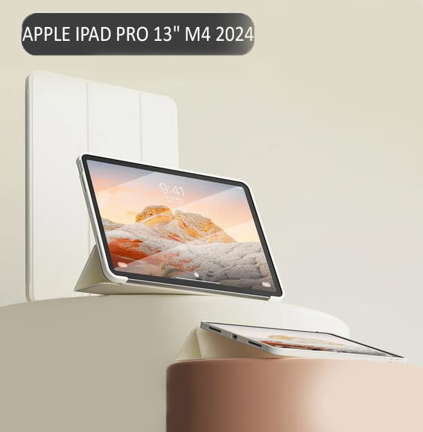 Чeхол-книжка BeCover Tri Fold Soft TPU Silicone для Apple iPad Pro 13" M4 2024 Beige (711751)