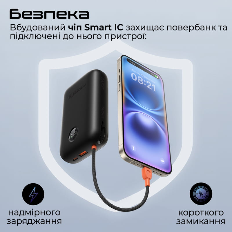 Универсальная мобильная батарея Promate PowerPod-30 30000mAh 35W Black