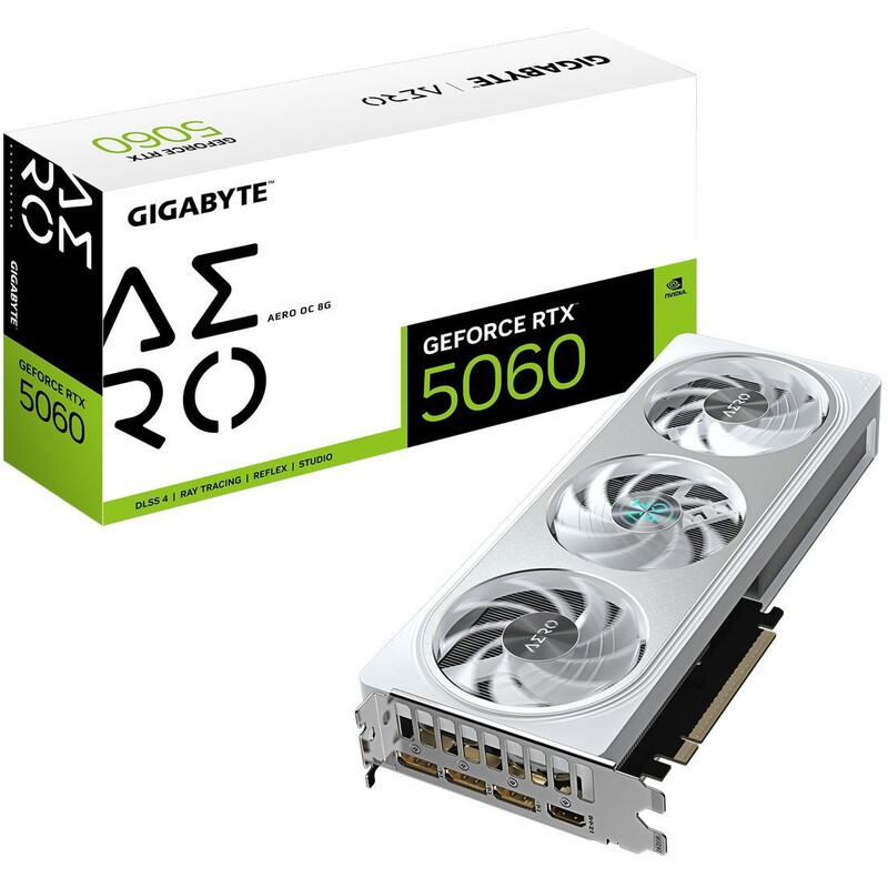 Видеокарта GF RTX 5060 8GB GDDR7 Aero OC Gigabyte (GV-N5060AERO OC-8GD)