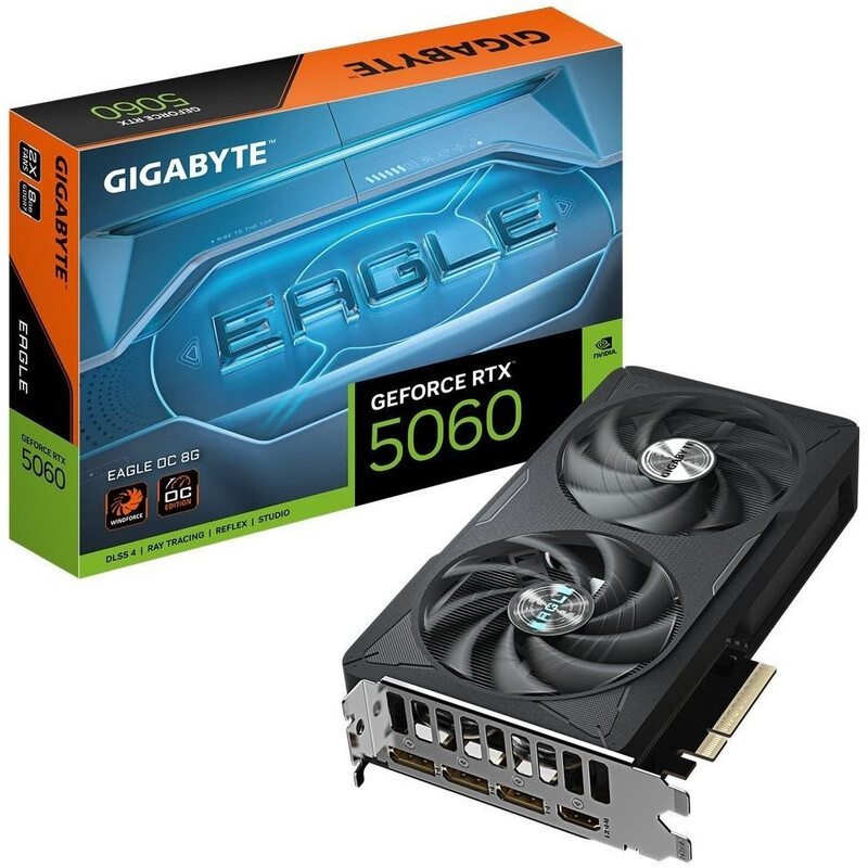 Видеокарта GF RTX 5060 8GB GDDR7 Eagle OC Gigabyte (GV-N5060EAGLE OC-8GD)