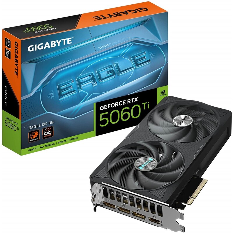 Видеокарта GF RTX 5060 Ti  8GB GDDR7 Eagle OC Gigabyte (GV-N506TEAGLE OC-8GD)