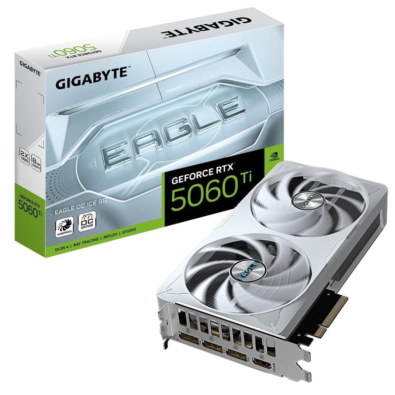 Відеокарта GF RTX 5060 Ti  8GB GDDR7 Eagle OC Ice Gigabyte (GV-N506TEAGLEOC ICE-8GD)
