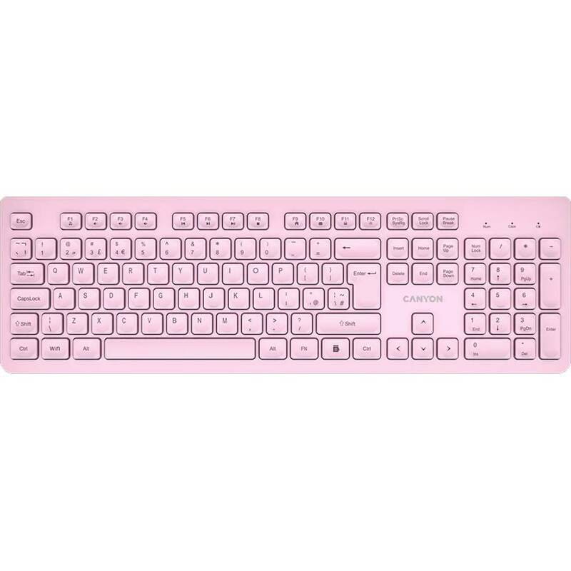 Клавіатура бездротова Canyon HKB-W01 Pink (CNS-HKBW01P)