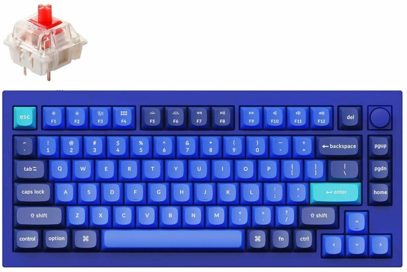Клавиатура Keychron Q1 QMK HotSwappable Gateron G PRO Red RGB Knob USB Navy (Q1O1_KEYCHRON)