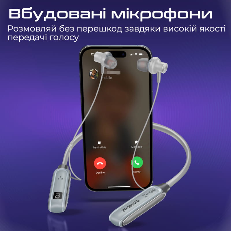 Bluetooth-гарнитура Promate Leap Silver
