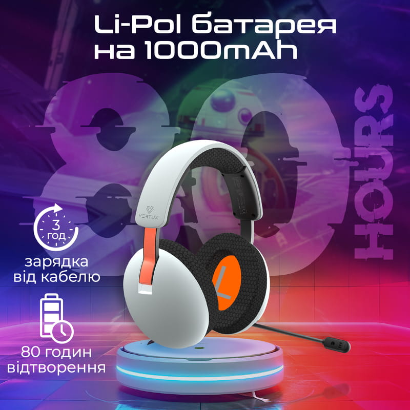 Bluetooth-гарнітура Vertux BB-8 White