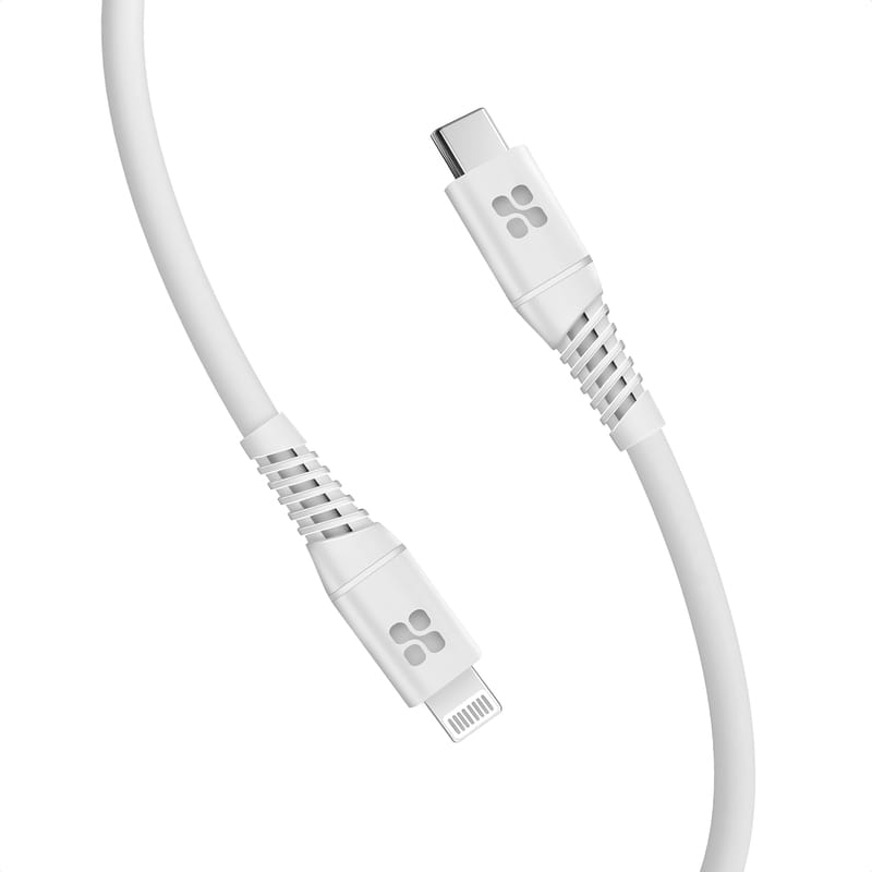 Кабель Promate USB Type-C - Lightning (M/M), 3 A, 20 W, 1.2 м, PowerLine-Ci120 White