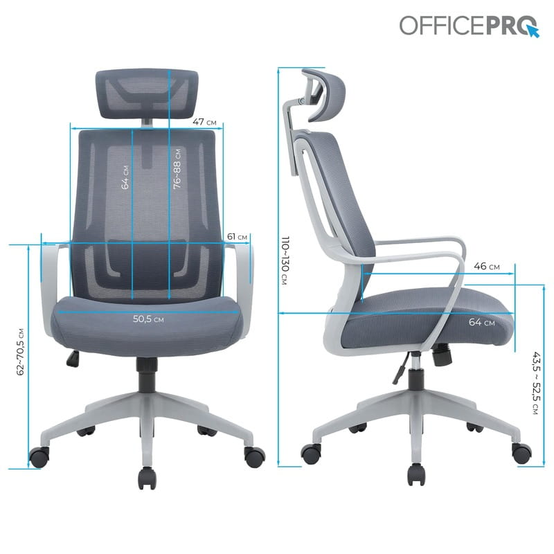 Кресло офисное OfficePro Harmony OC310-G-G-G Gray