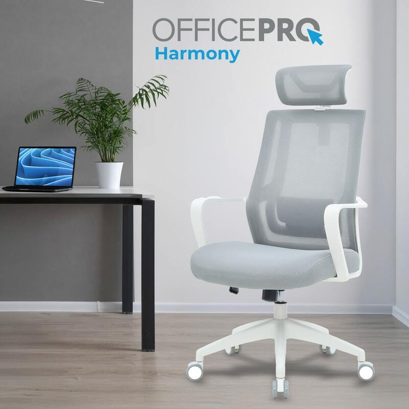Кресло офисное OfficePro Harmony OC310-W-LG-LG White/Light Gray