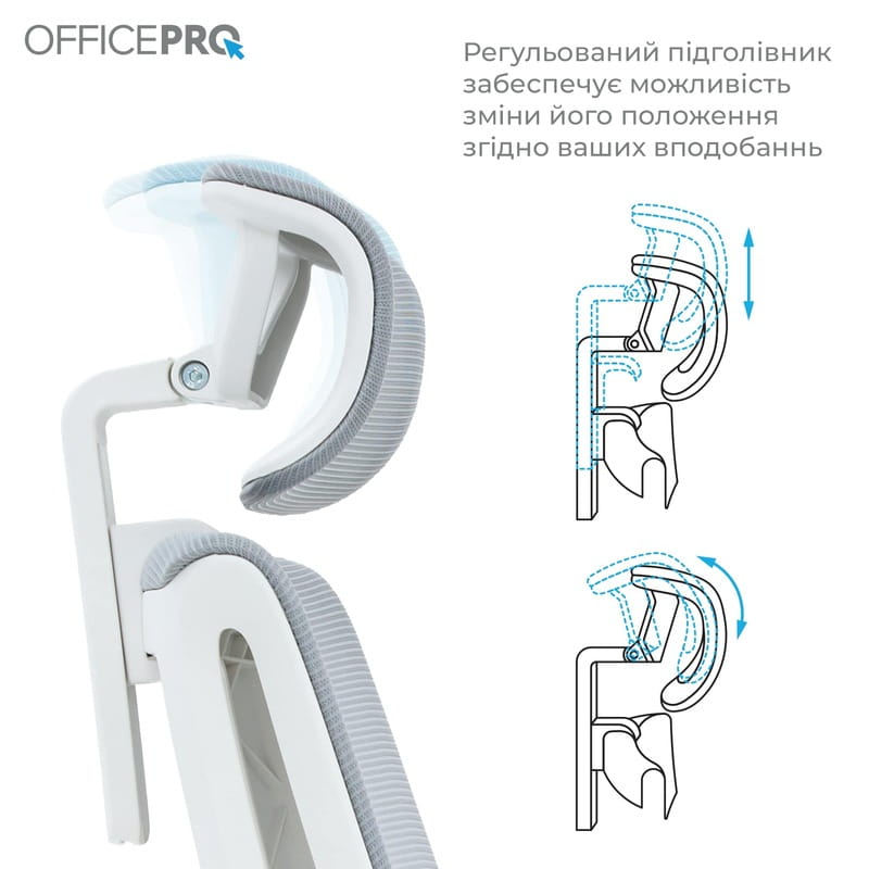 Кресло офисное OfficePro Harmony OC310-W-LG-LG White/Light Gray