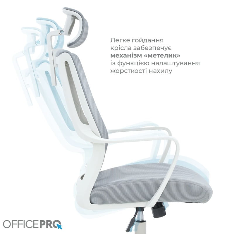 Кресло офисное OfficePro Harmony OC310-W-LG-LG White/Light Gray