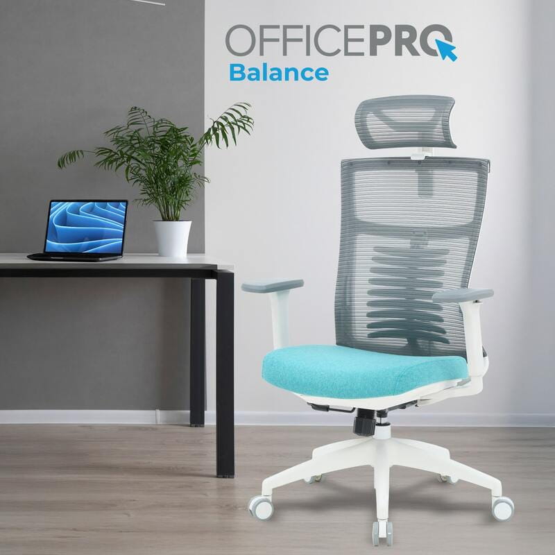 Крісло офісне Officepro Balance OC550-W-DG-BL White/Dark Gray/Blue