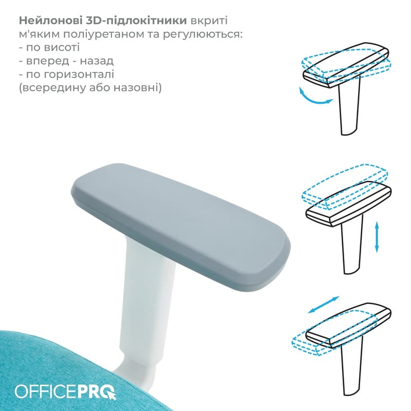 Крісло офісне Officepro Balance OC550-W-DG-BL White/Dark Gray/Blue