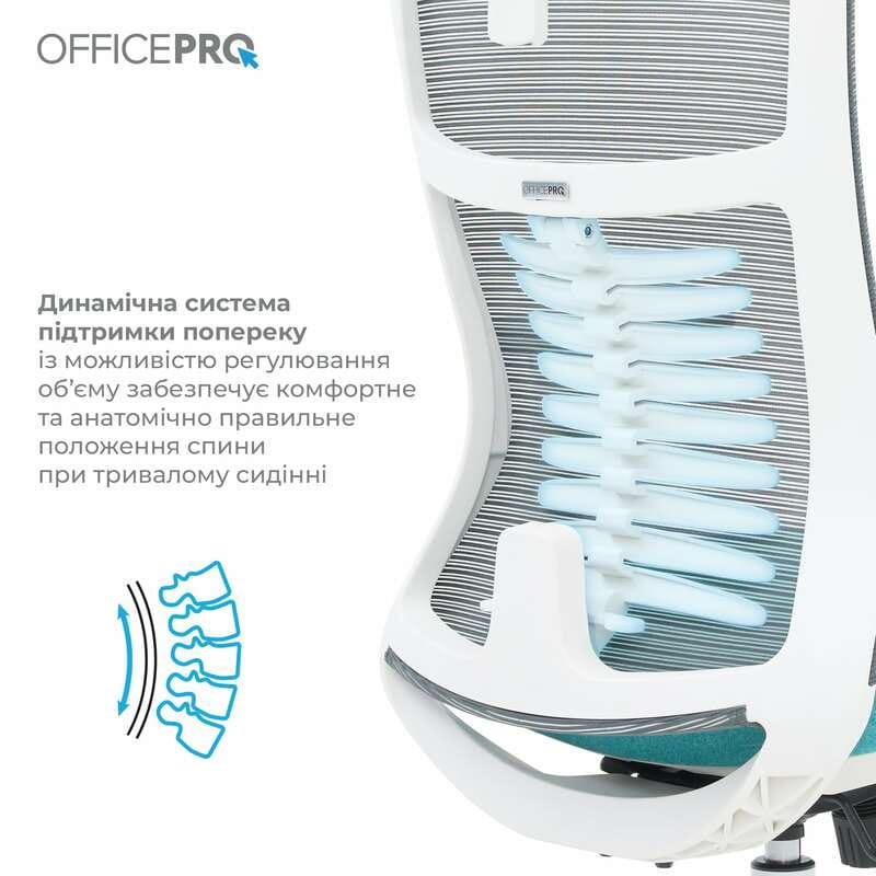 Крісло офісне Officepro Balance OC550-W-DG-BL White/Dark Gray/Blue