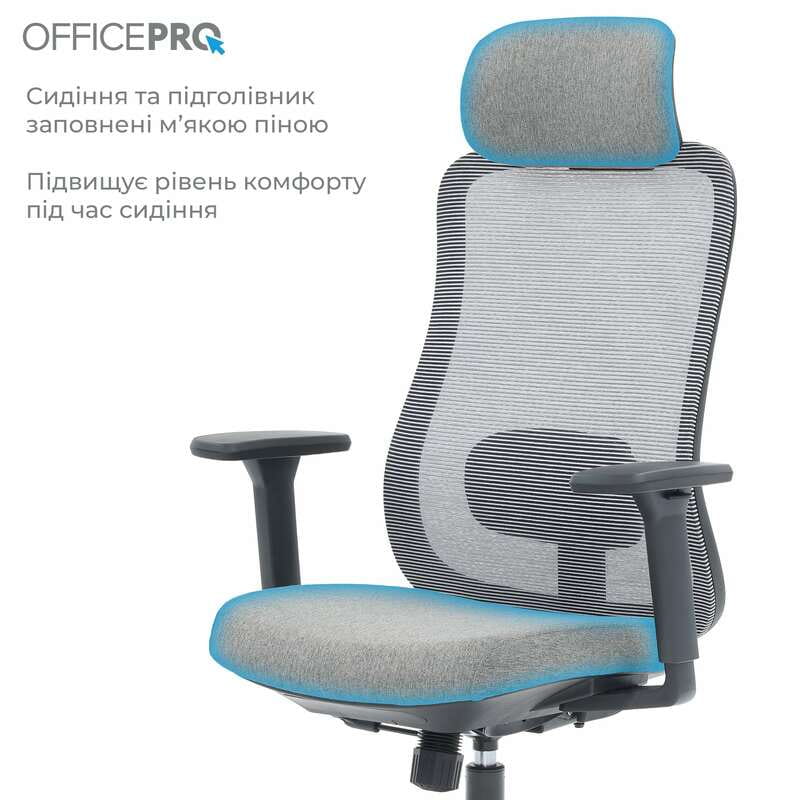 Крісло офісне Officepro Wave OC599-B-DG-DG Black/Dark Gray