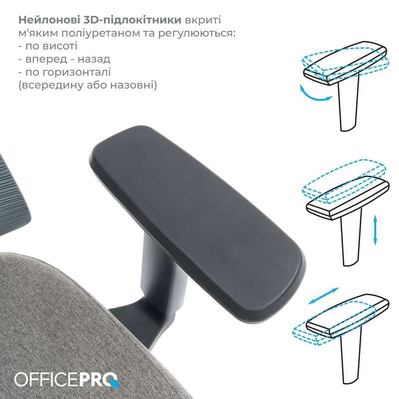 Крісло офісне Officepro Wave OC599-B-DG-DG Black/Dark Gray