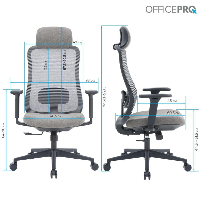 Крісло офісне Officepro Wave OC599-B-DG-DG Black/Dark Gray