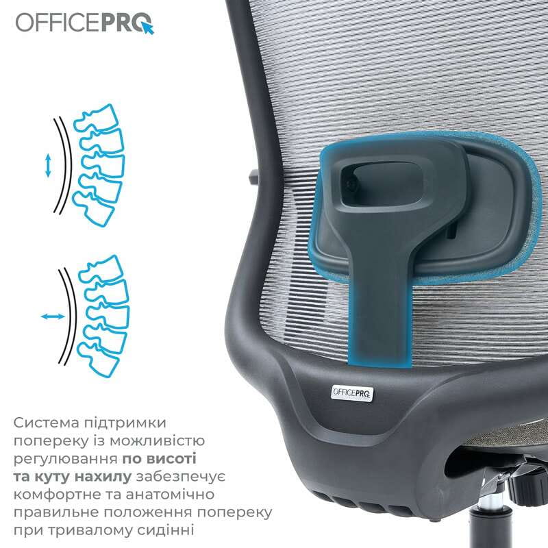 Крісло офісне Officepro Wave OC599-B-DG-DG Black/Dark Gray