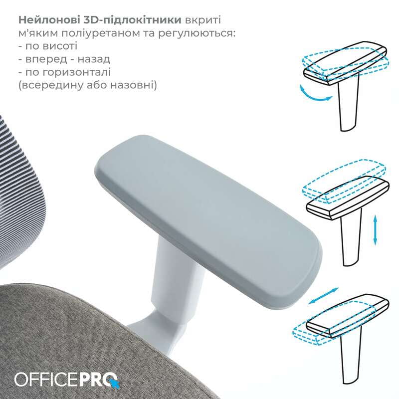 Крісло офісне OfficePro Wave OC599-G-G-G Gray