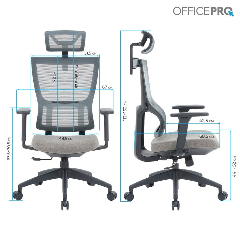 Кресло офисное OfficePro Elegant OC600-B-DG-DG Black/Dark Gray