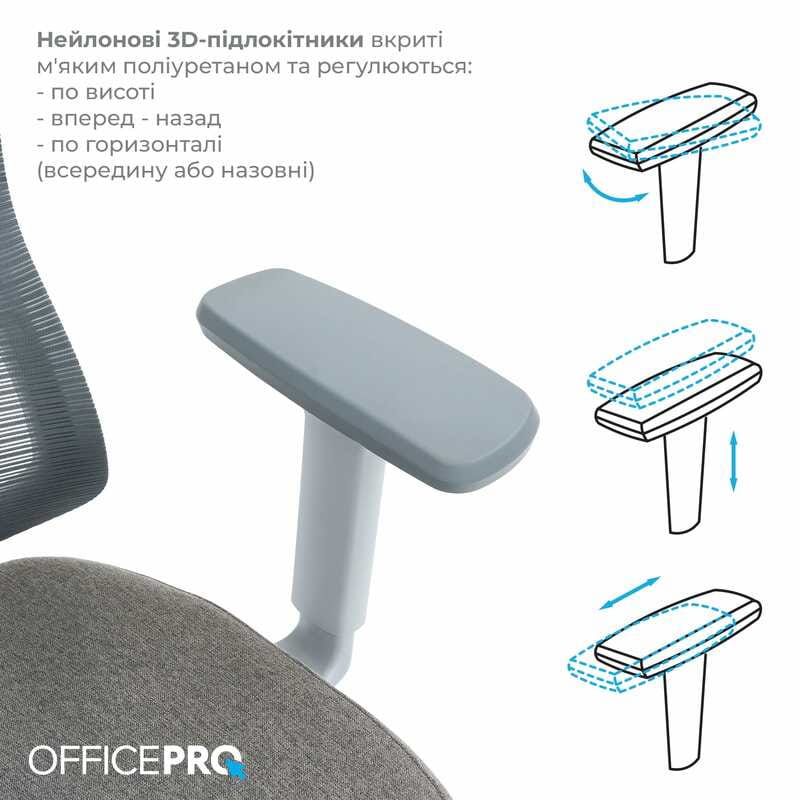 Кресло офисное OfficePro Elegant OC600-G-DG-DG Gray/Dark Gray