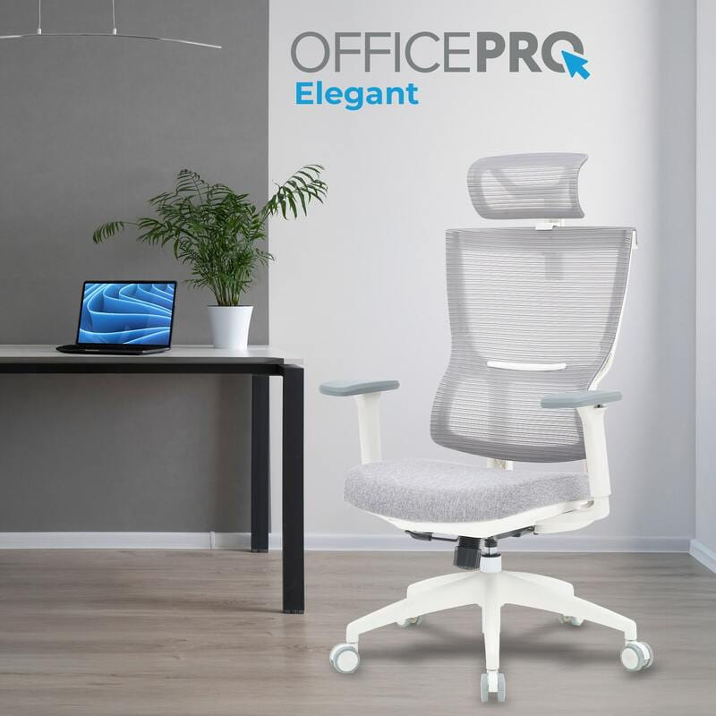 Кресло офисное OfficePro Elegant OC600-W-LG-LG White/Light Gray