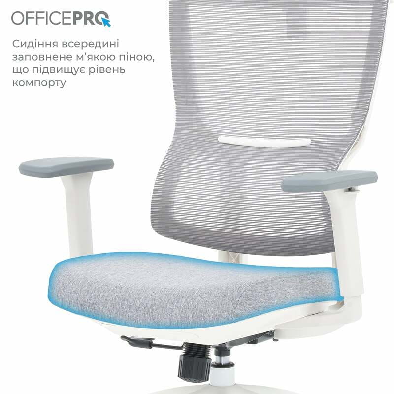 Кресло офисное OfficePro Elegant OC600-W-LG-LG White/Light Gray