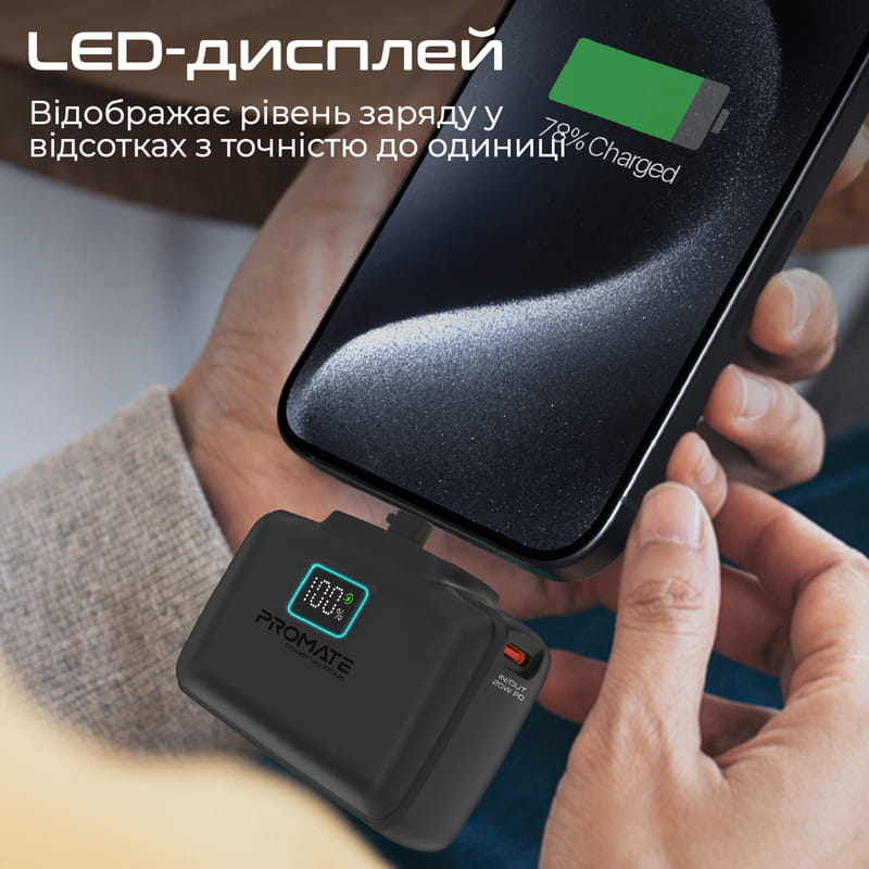 Универсальная мобильная батарея Promate PowerUp-10Duo 10000mAh 20W Black