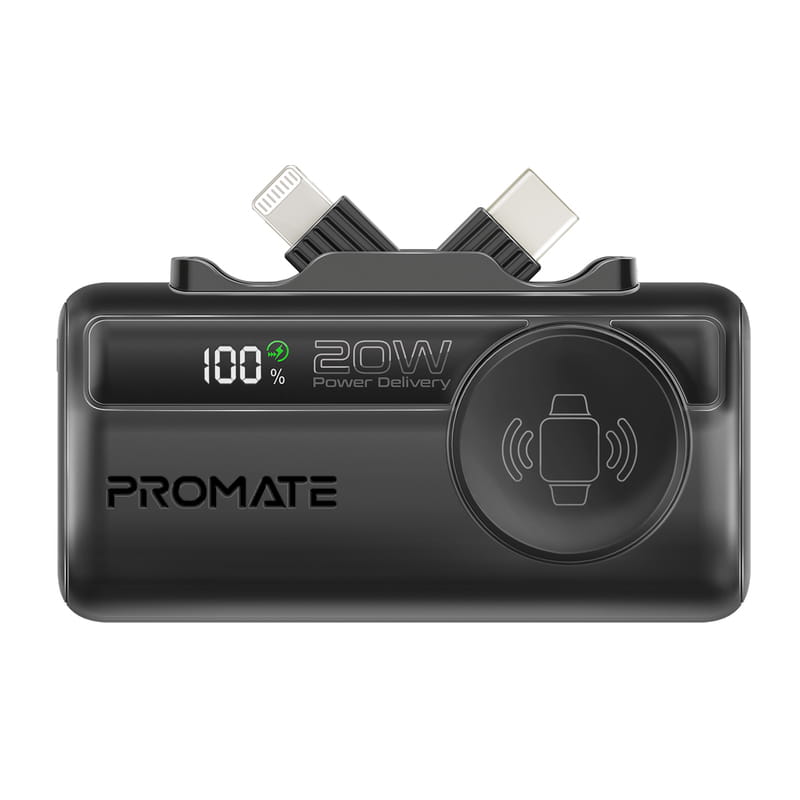 Универсальная мобильная батарея Promate PowerUp-Trio 5000mAh 20W Black