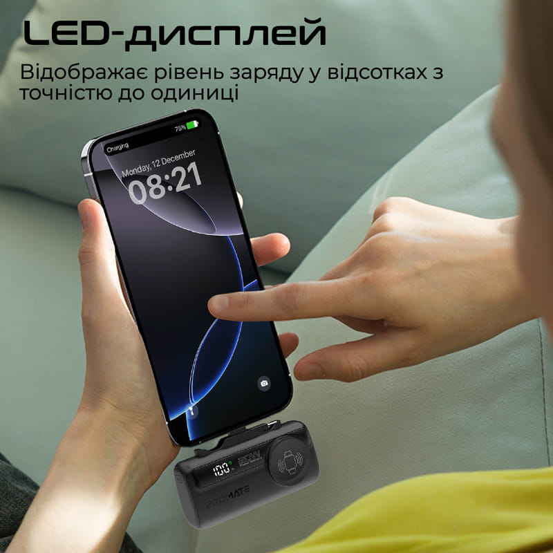 Универсальная мобильная батарея Promate PowerUp-Trio 5000mAh 20W Black