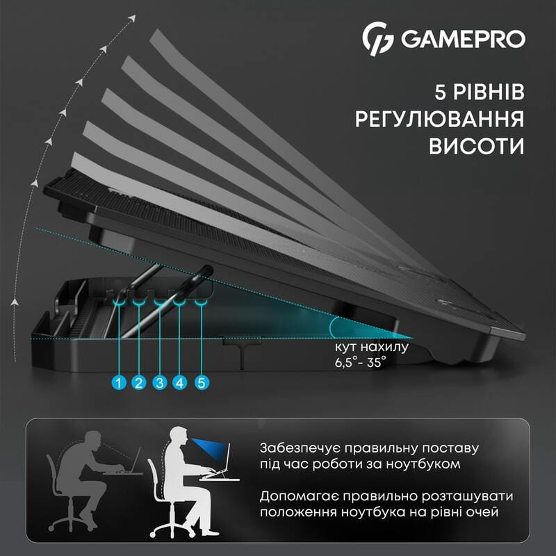 Охлаждающая подставка для ноутбука GamePro CP350