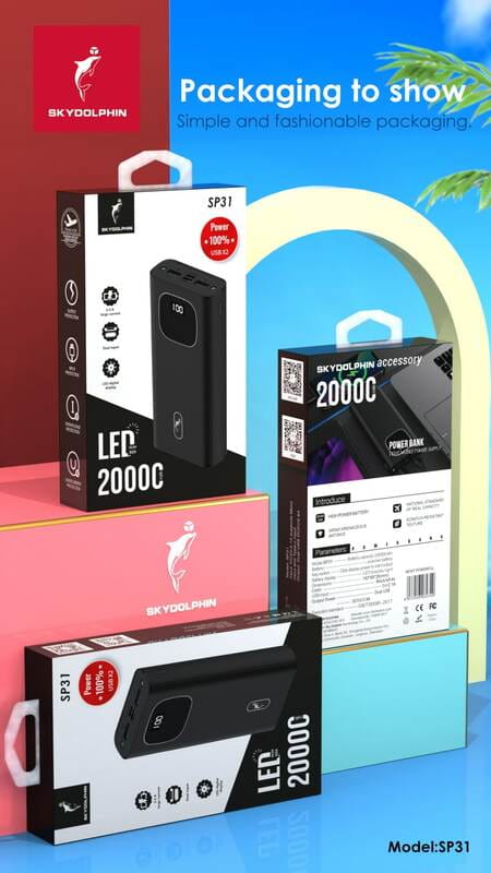 Универсальная мобильная батарея SkyDolphin SP31 20000mAh Black (PB-000106)_бн
