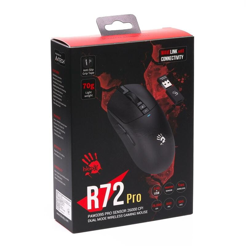 Мышь беспроводная Bloody R72 Pro Black