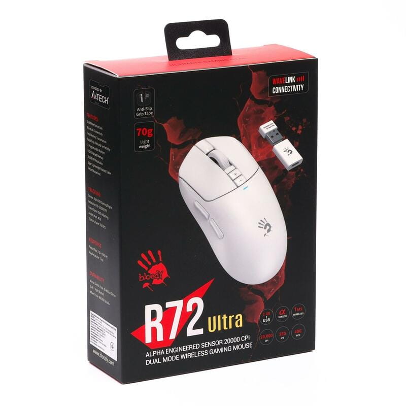 Мышь беспроводная Bloody R72 Ultra White