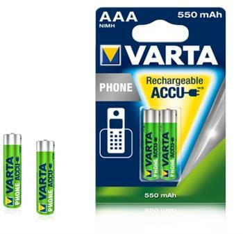 Аккумулятор Varta Phone Accu AAA/HR03 NI-MH 550 mAh BL 2шт