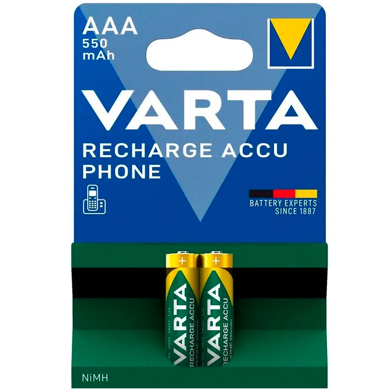 Аккумулятор Varta Phone Accu AAA/HR03 NI-MH 550 mAh BL 2шт