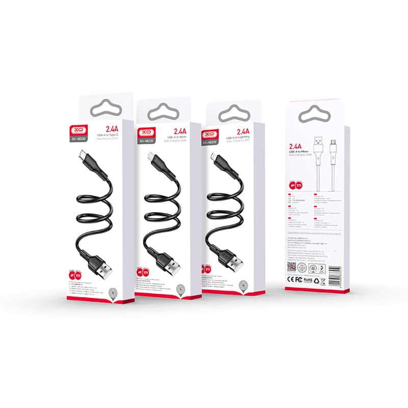 Кабель XO NB230-AC USB - USB Type-C (M/M), 1 м, Black (6920680833443)