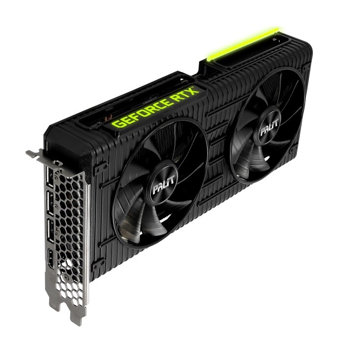 Видеокарта GF RTX 3060 Ti 8GB GDDR6 Dual OC V1 Palit (NE6306TS19P2-190AD) (LHR)
