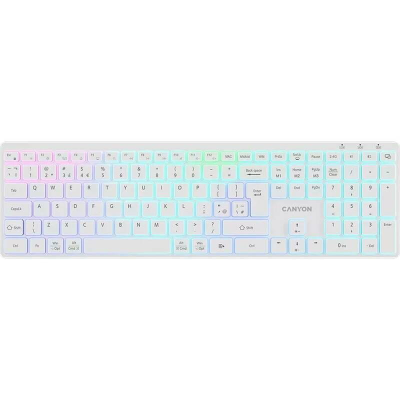 Клавіатура бездротова Canyon HKB-W11 White (CNS-HBTK11W)