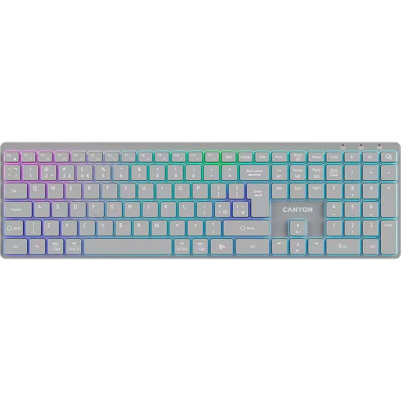 Клавіатура бездротова Canyon HKB-W11 Grey (CNS-HBTK11G)