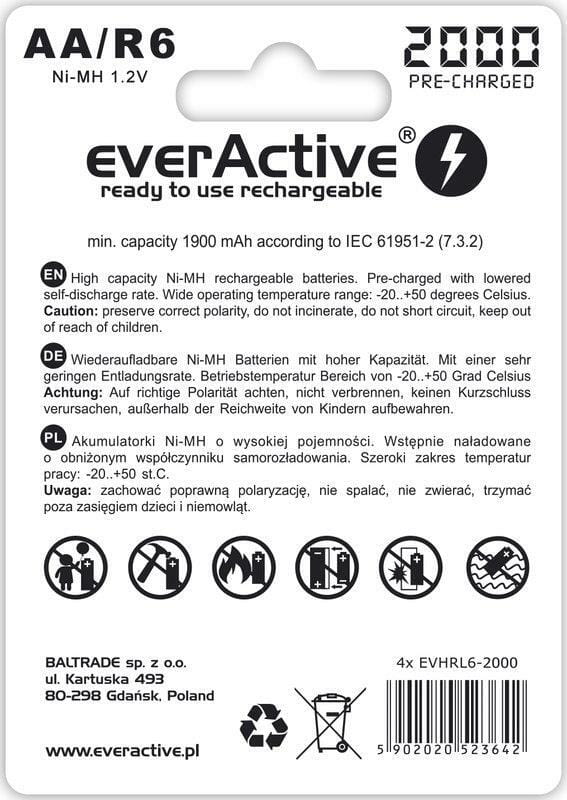 Аккумулятор everActive AA/HR06 Ni-MH 2000mAh BL 4шт