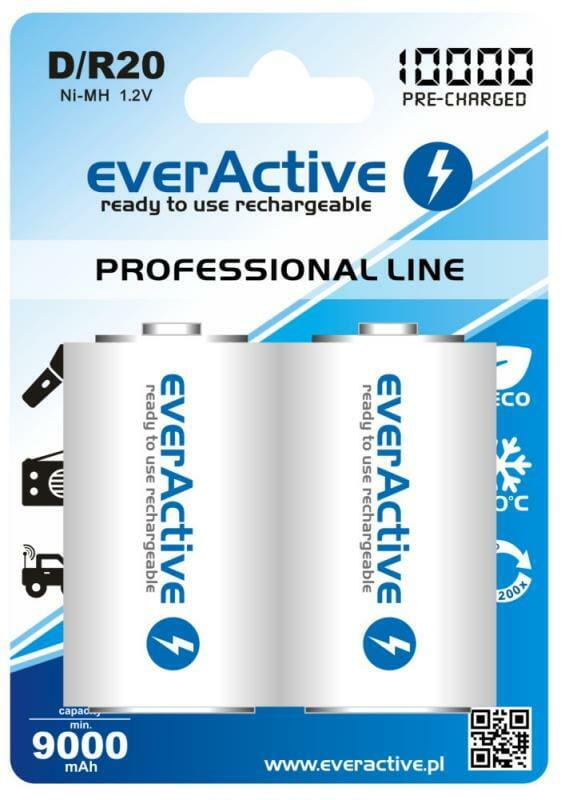 Аккумулятор everActive D/HR20 10000mAh BL 2шт