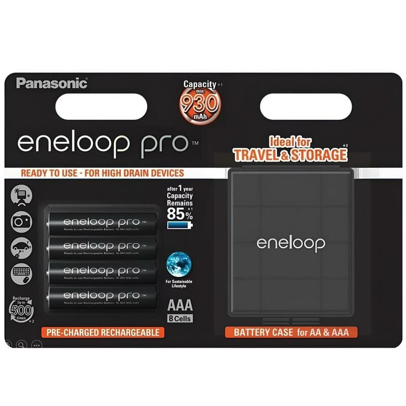 Акумулятори Panasonic Eneloop Pro AAA/HR03 NI-MH 930 mAh BL 4 шт + case