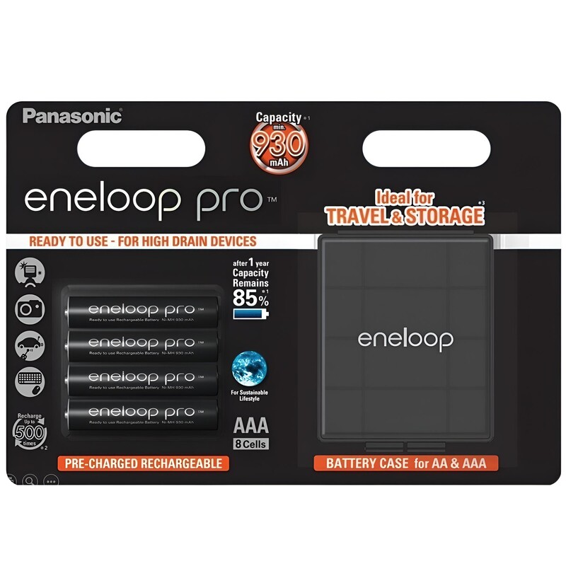 Аккумуляторы Panasonic Eneloop Pro AAA/HR03 NI-MH 930 mAh BL 4 шт + case